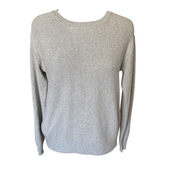 One Grey Day Gray Sweater with Open Knit Back Size Small - Picture 2 of 8